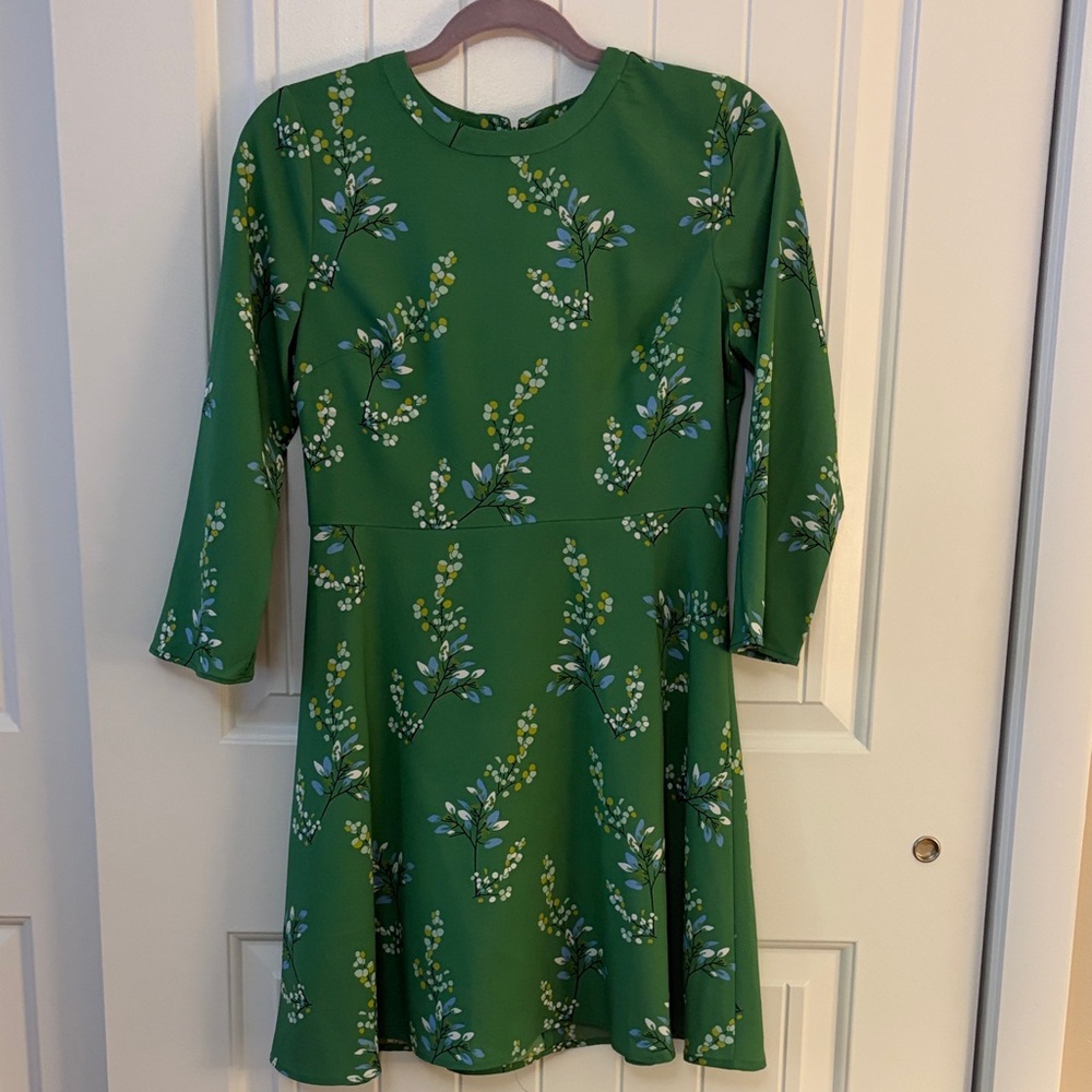 LOFT Green Floral Dress